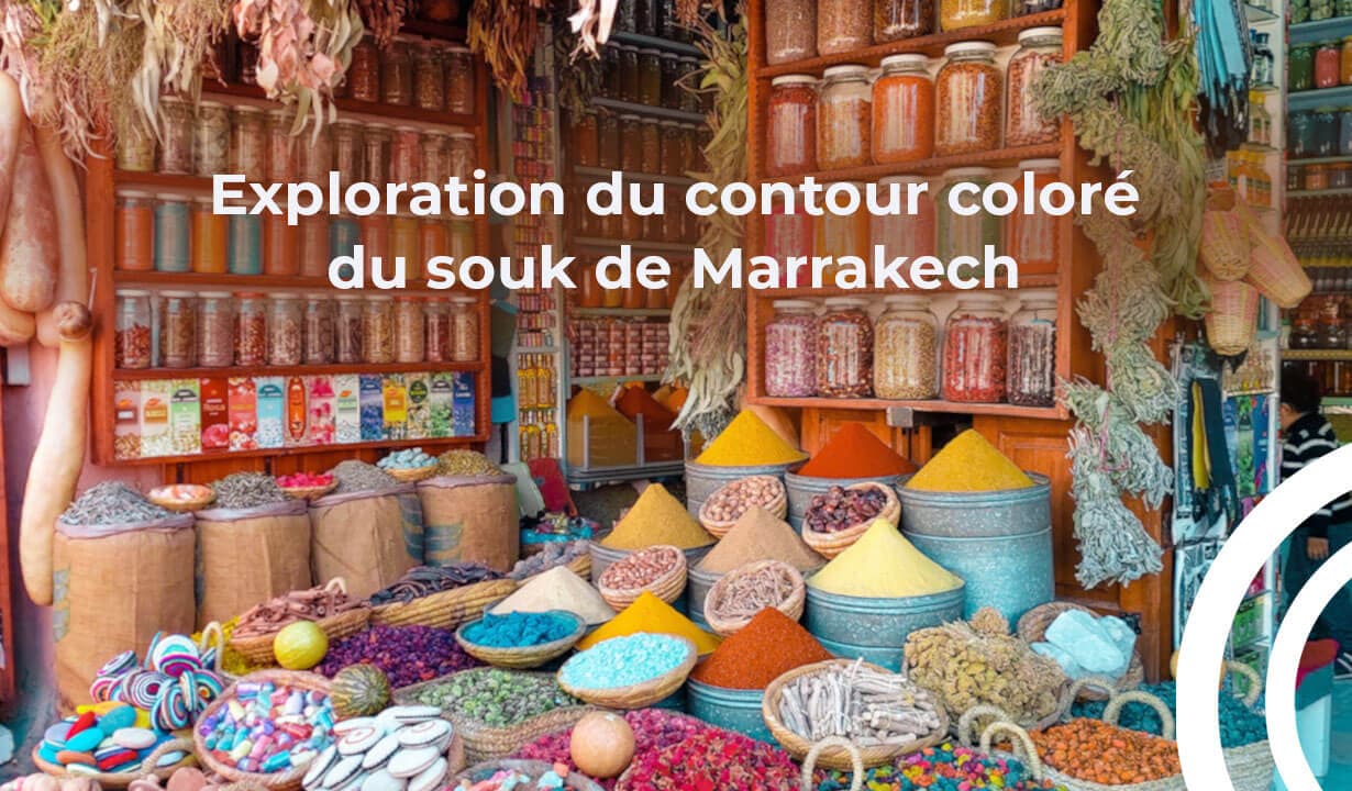 Exploration du contour coloré du souk de Marrakech