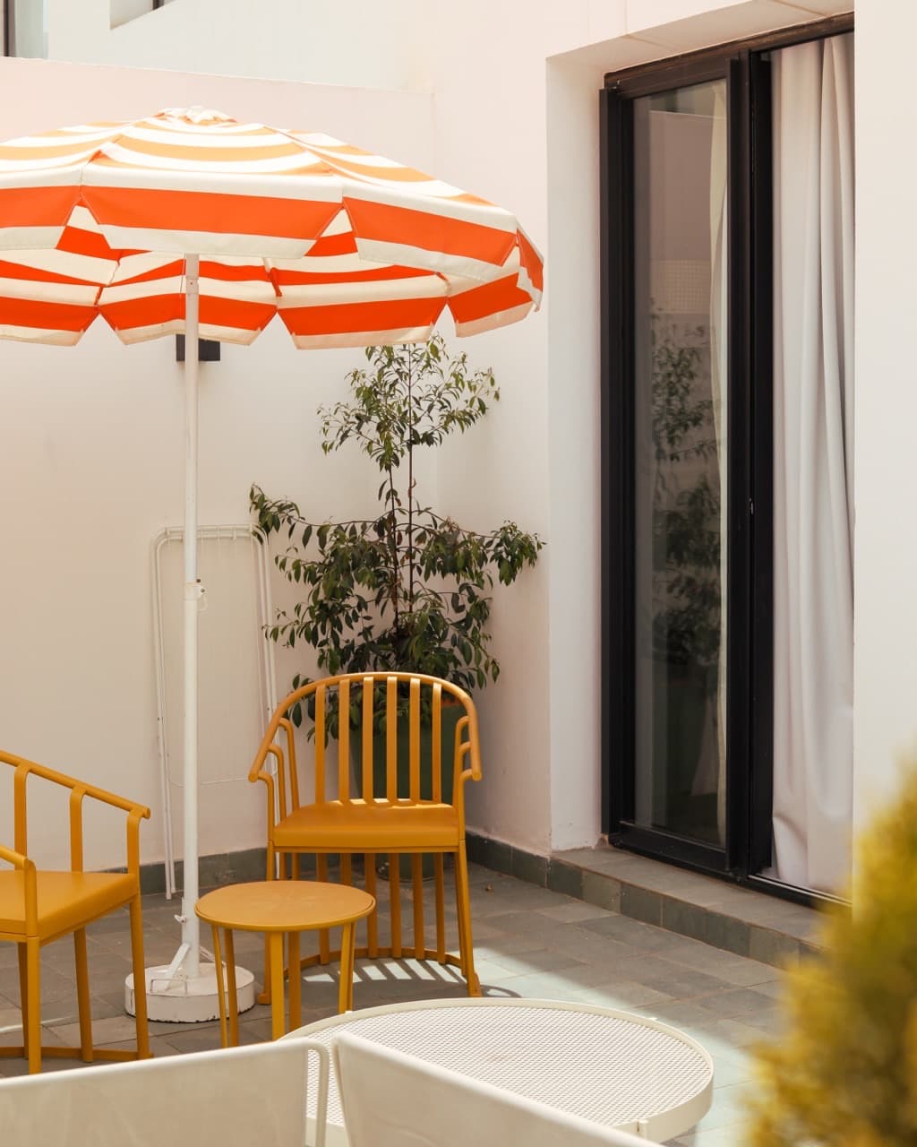 StayHere terrace with umbrella