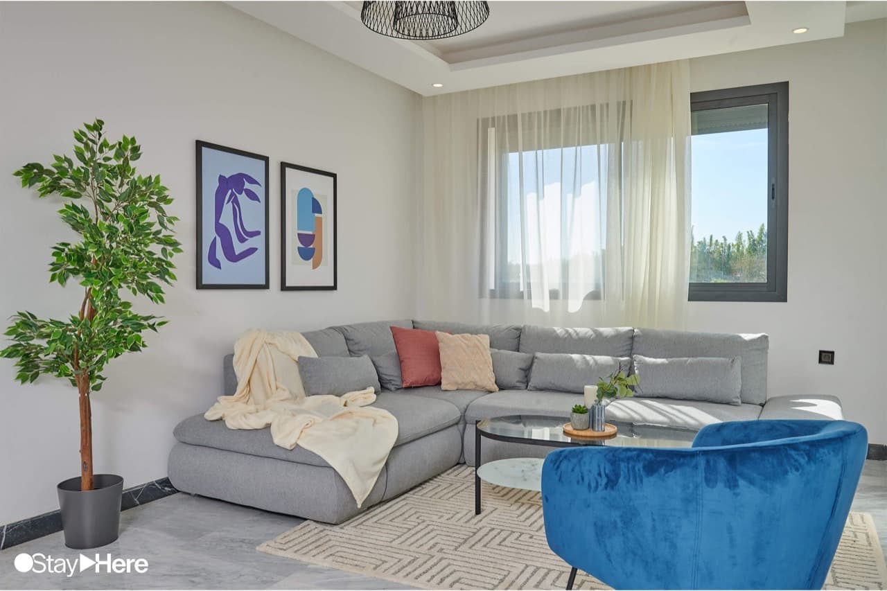 Three-Bedroom Apartment with Balcony — suite at StayHere Rabat - Hay Riad Residential Living, Rabat
